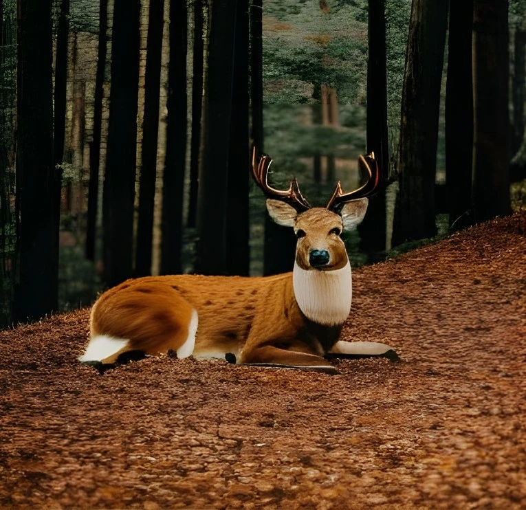 The Natural Behavior Of Deer Sitting Down