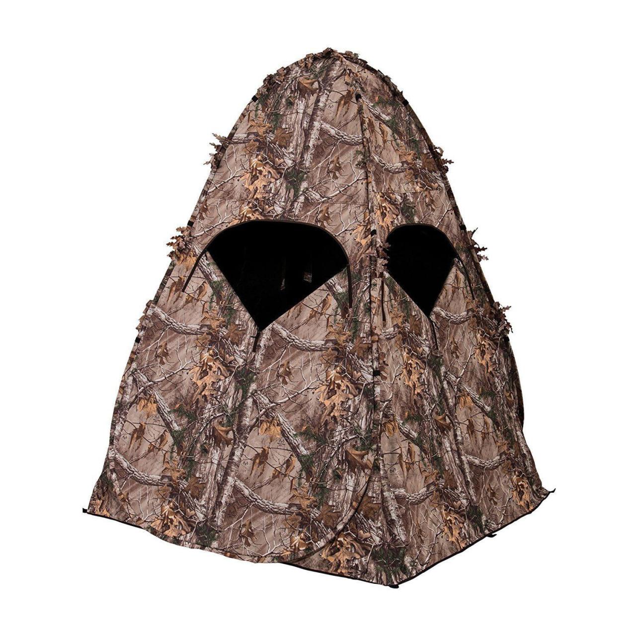 Deer portable hunting pop blind ground mesh proof camo hunter weather window available