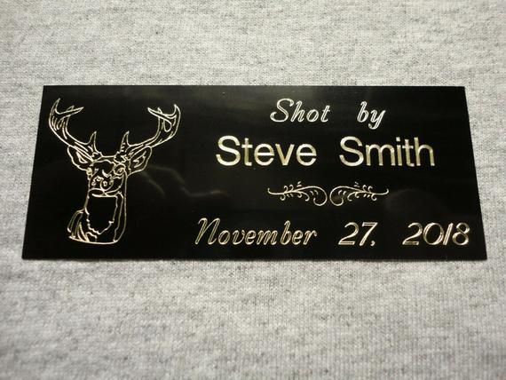 Name plate for deer mount